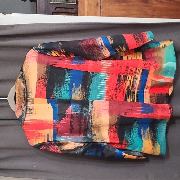 VTG Impulse California Womens Blazer Jacket Coloful Stretch Buttons Sz XL EUC - Picture 6 of 10